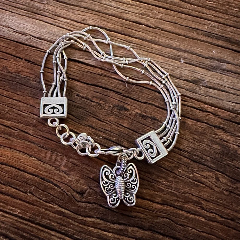 Brighton ❤️ 5 Delicate Strand Butterfly Charm Bracelet - Retired